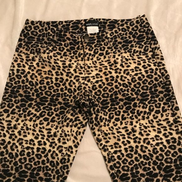 Wet Seal Leopard Print Slacks - Picture 2 of 9